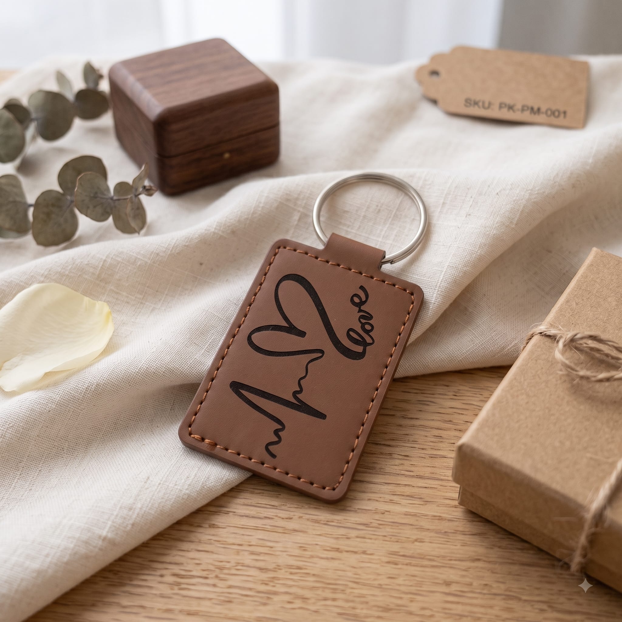 Llavero Rectangular Marrón