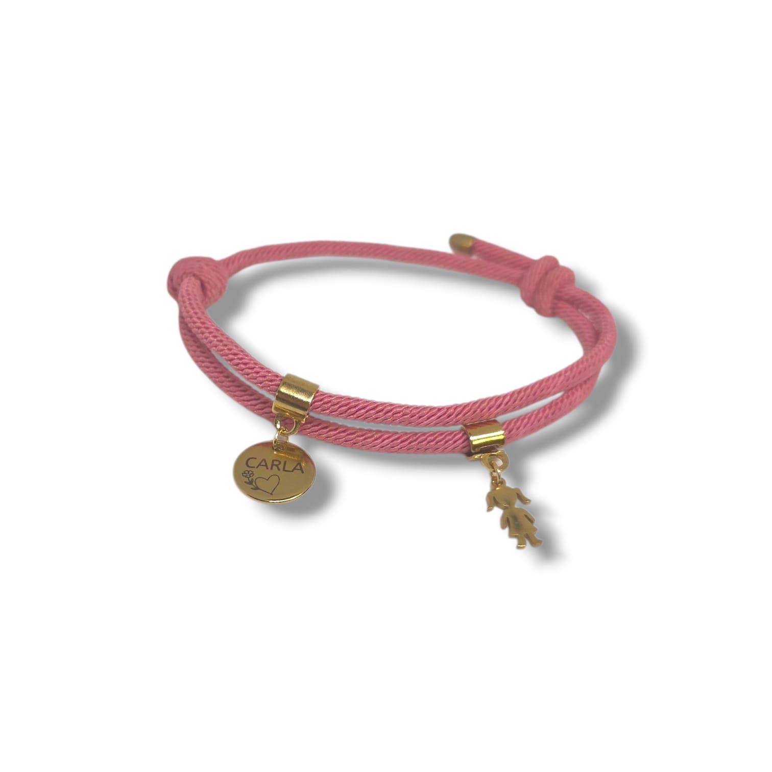 Pulsera Doble "Lazos de Oro" Rosa