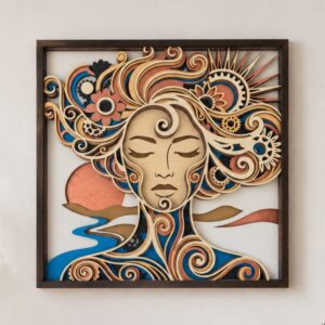 Cuadro Decorativo "Mujer de Cobre y Viento"