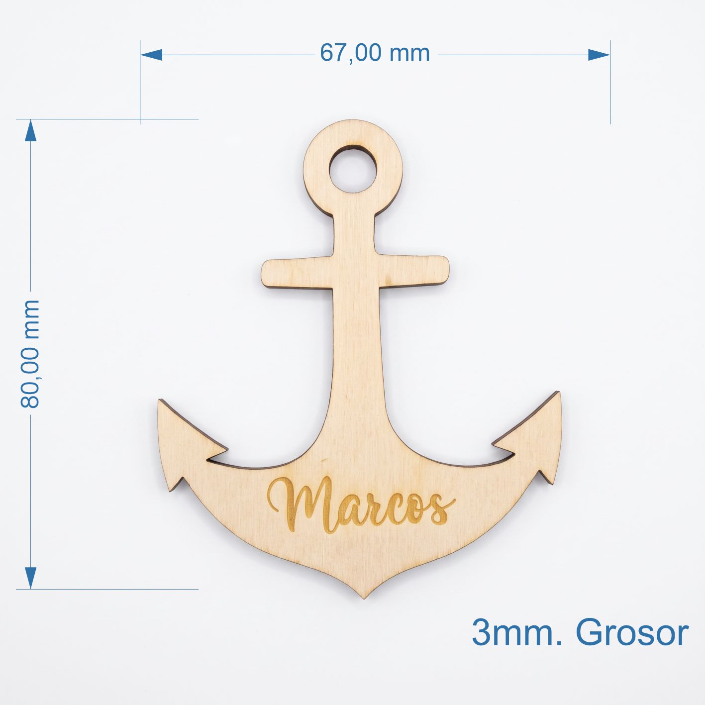 Marcasitios de madera "Ancla Marinera" - Imagen 3