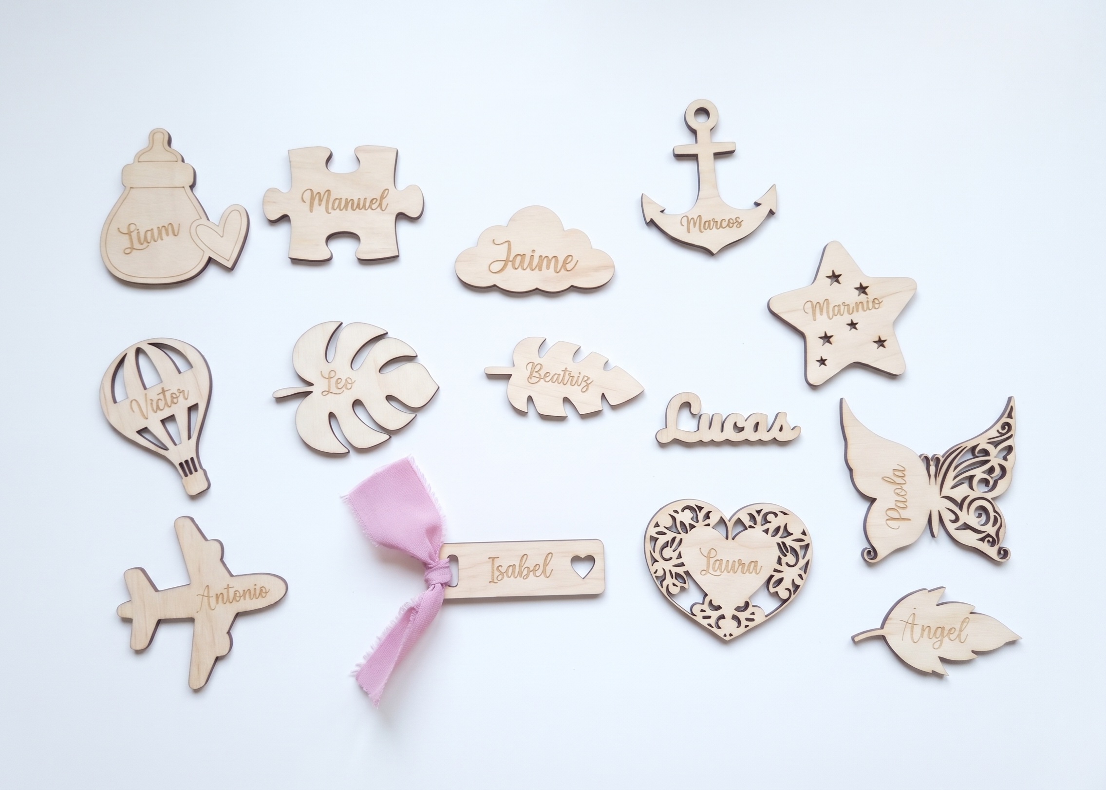 Marcasitios de Madera "Lazo Romántico" - Imagen 5