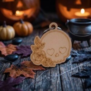 Llavero Halloween Calavera Floral