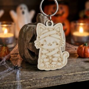 Llavero Halloween Gatito Momia